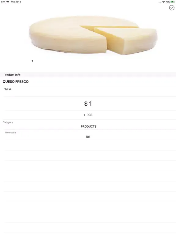 Tangkapan skrin Del Campo Foods iPad 