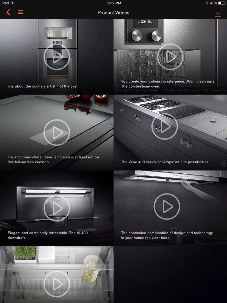 Gaggenau Models and Dimensions iPad  سکرین شاٹس