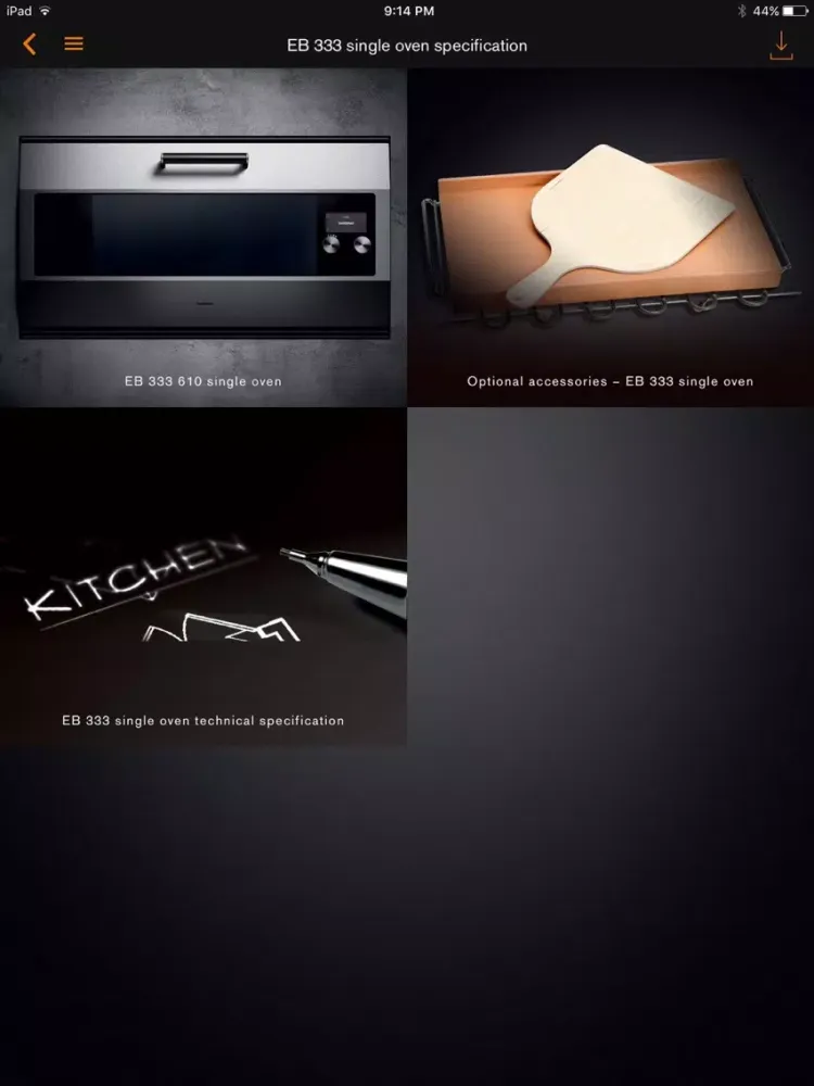 Gaggenau Models and Dimensions iPad  سکرین شاٹس