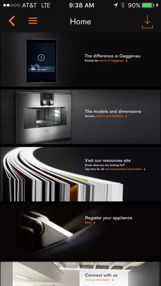 Gaggenau Models and Dimensions سکرین شاٹس