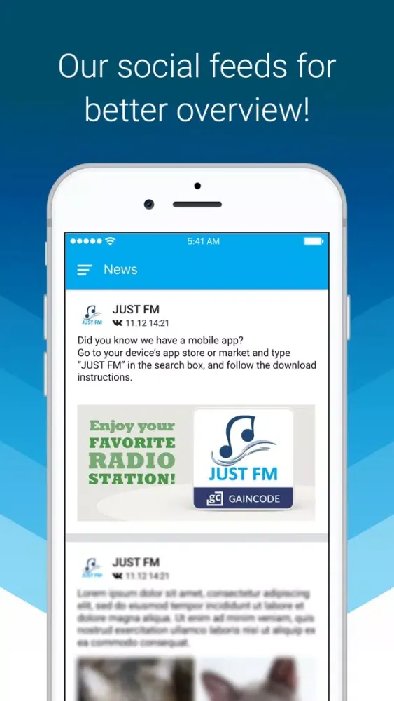 Ảnh chụp màn hình của Just FM NZ