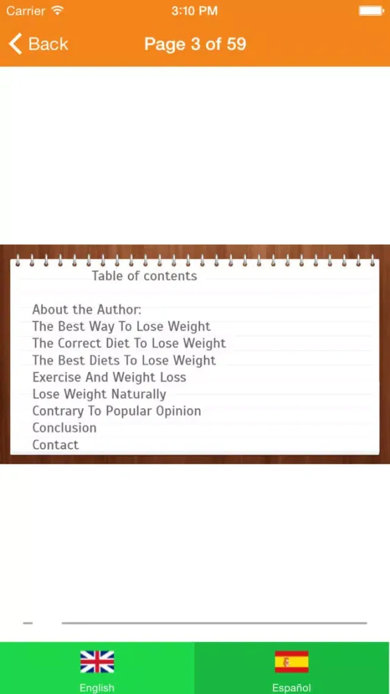 Tangkapan skrin Your Goal Weight / Tu Peso Ideal