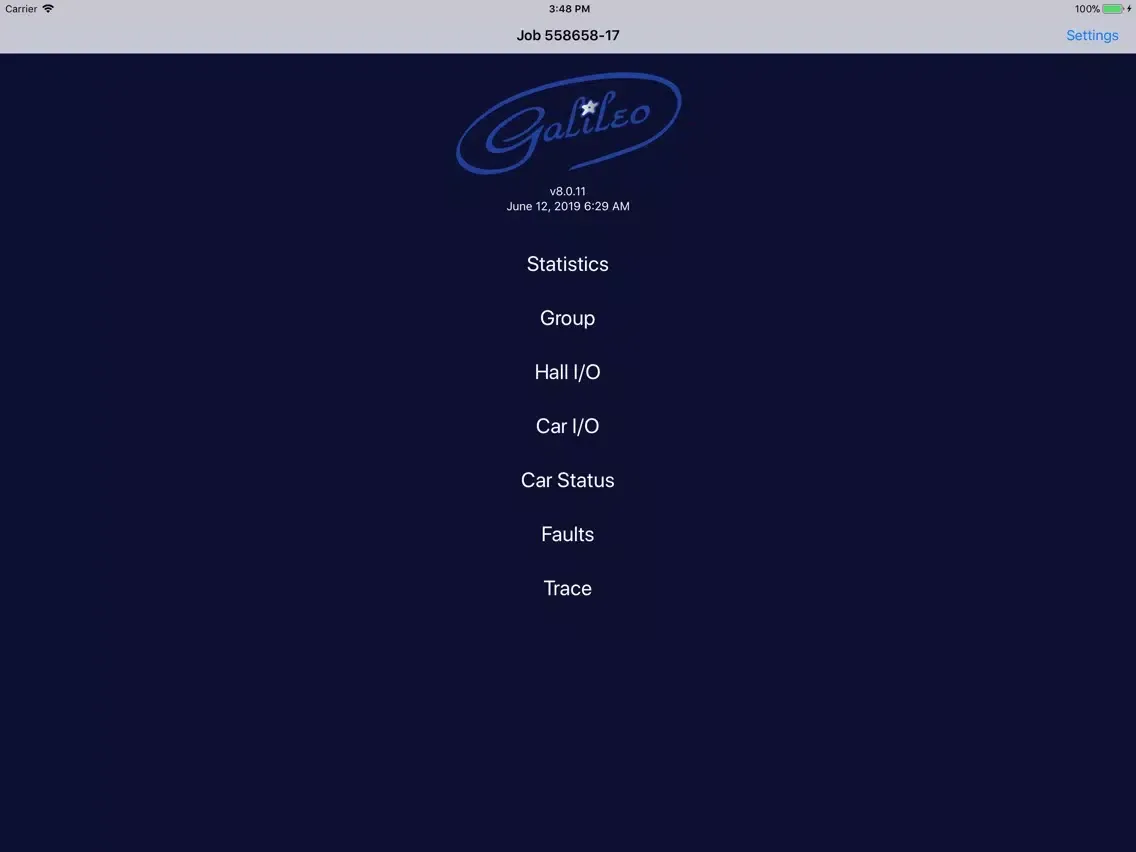 ภาพหน้าจอของ Galaxy eHydro iPad 