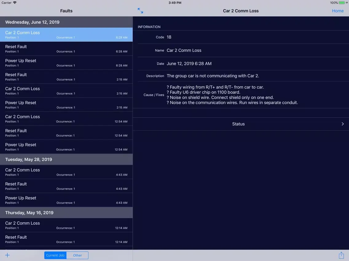 ภาพหน้าจอของ Galaxy eHydro iPad 