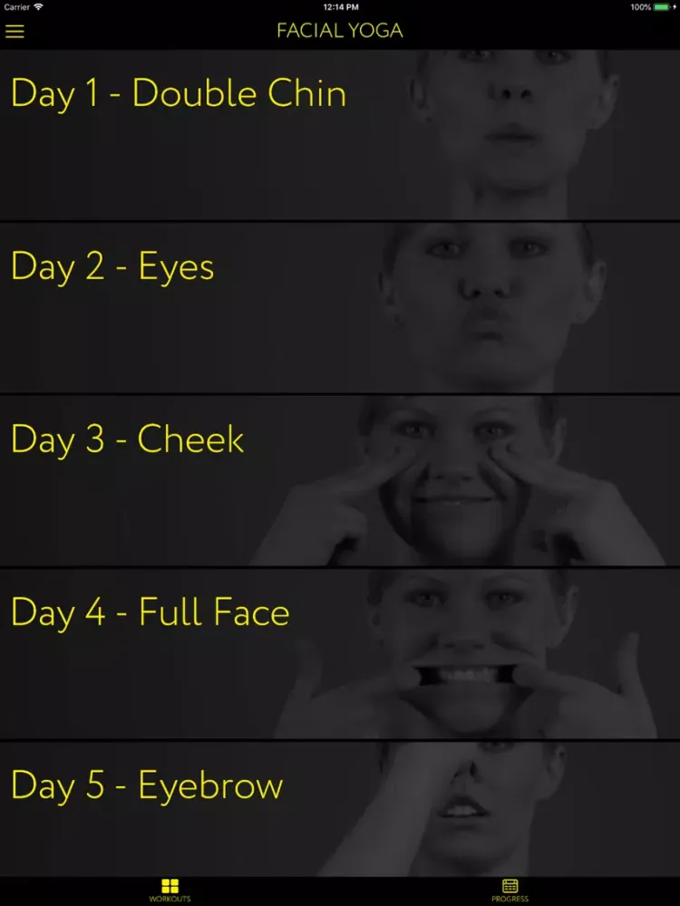 Facial Yoga Exercise Video App iPad  Screenshots