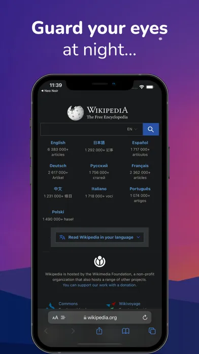 Captures d'écran de Dark Night - mode for Safari