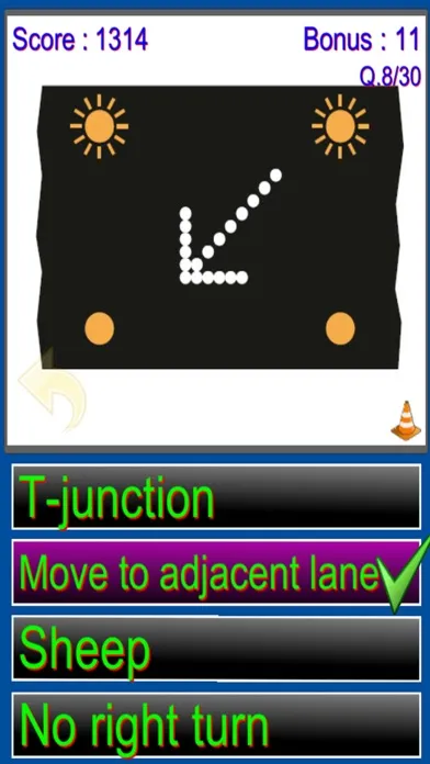 Capturas de tela do UK Road Signs Quiz
