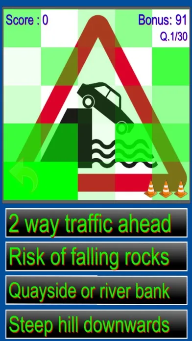 Capturas de tela do UK Road Signs Quiz