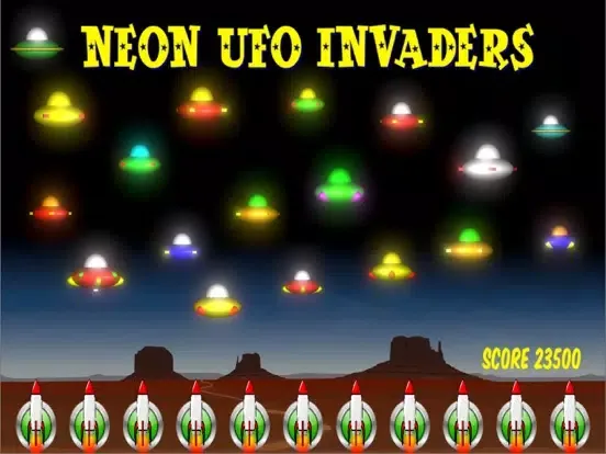 Capturas de pantalla de Neon UFO Invaders Pro iPad 