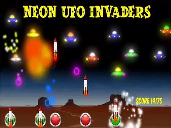 Capturas de pantalla de Neon UFO Invaders Pro iPad 