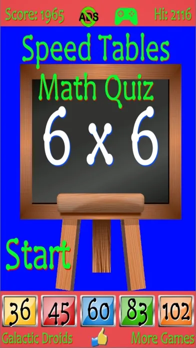 Speed Tables Math Quiz Screenshots