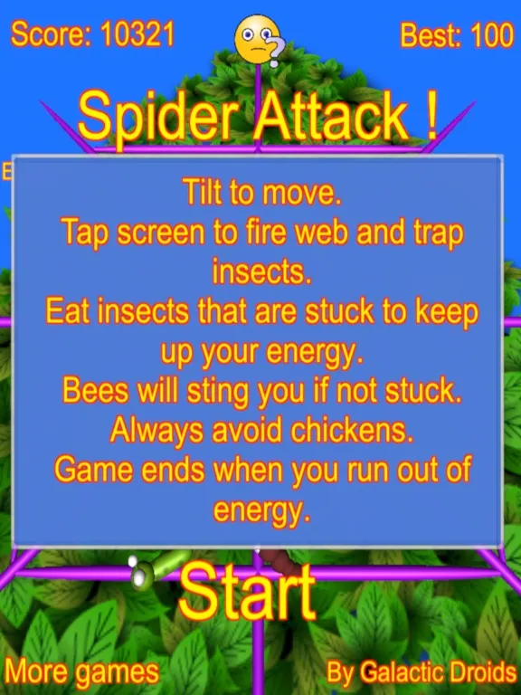 Capturas de tela do Spider Attack arcade game iPad 