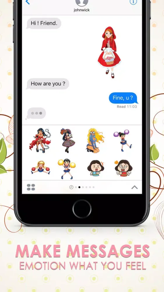 Girls Emoji Stickers Keyboard Themes ChatStick Screenshots