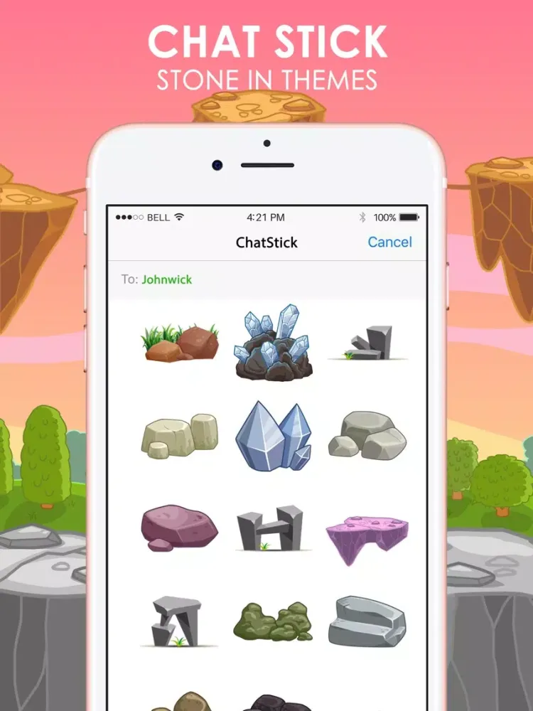 Stone Emoji Stickers Keyboard Themes ChatStick iPad  Screenshots
