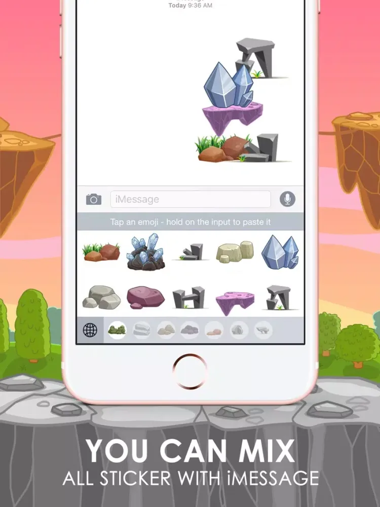 Stone Emoji Stickers Keyboard Themes ChatStick iPad  Screenshots