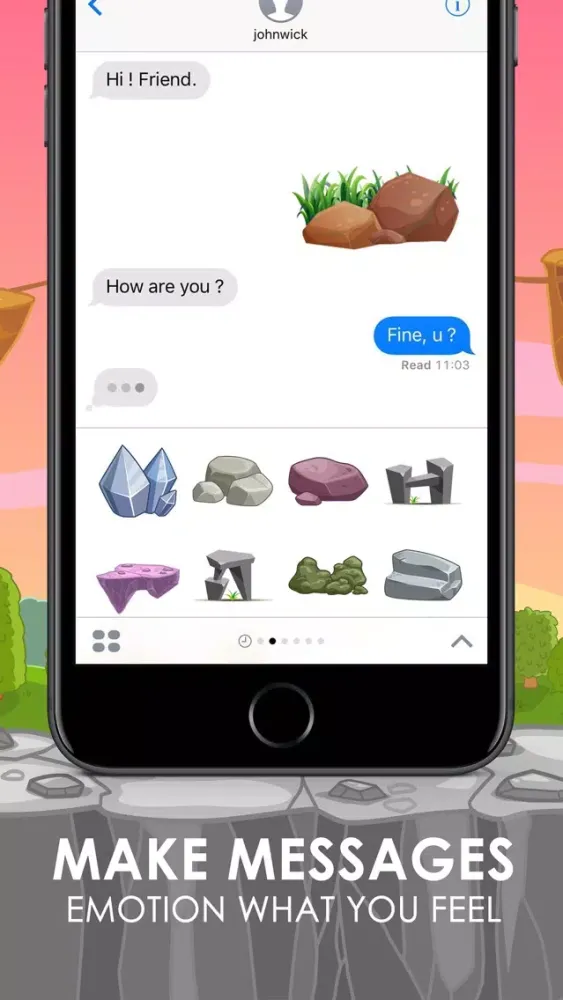 Stone Emoji Stickers Keyboard Themes ChatStick Screenshots
