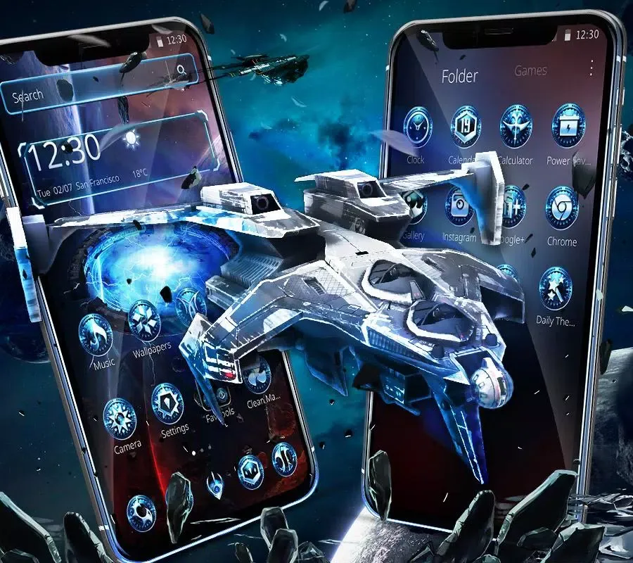 Galaxy Tech Spacecraft Theme Screenshots