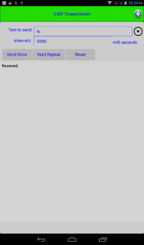 UDP Transceiver Screenshots