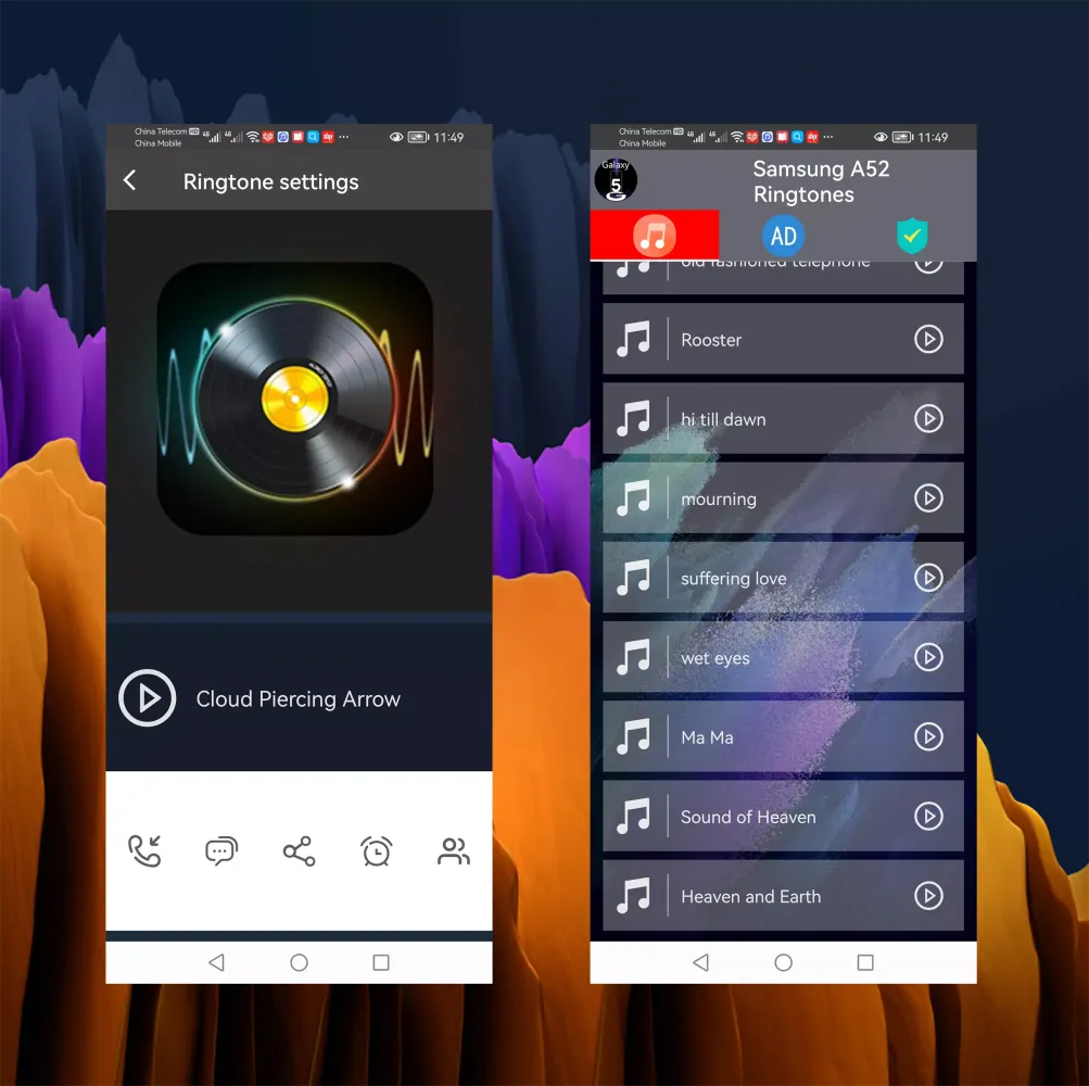 Samsung Galaxy A52 Ringtones Screenshots