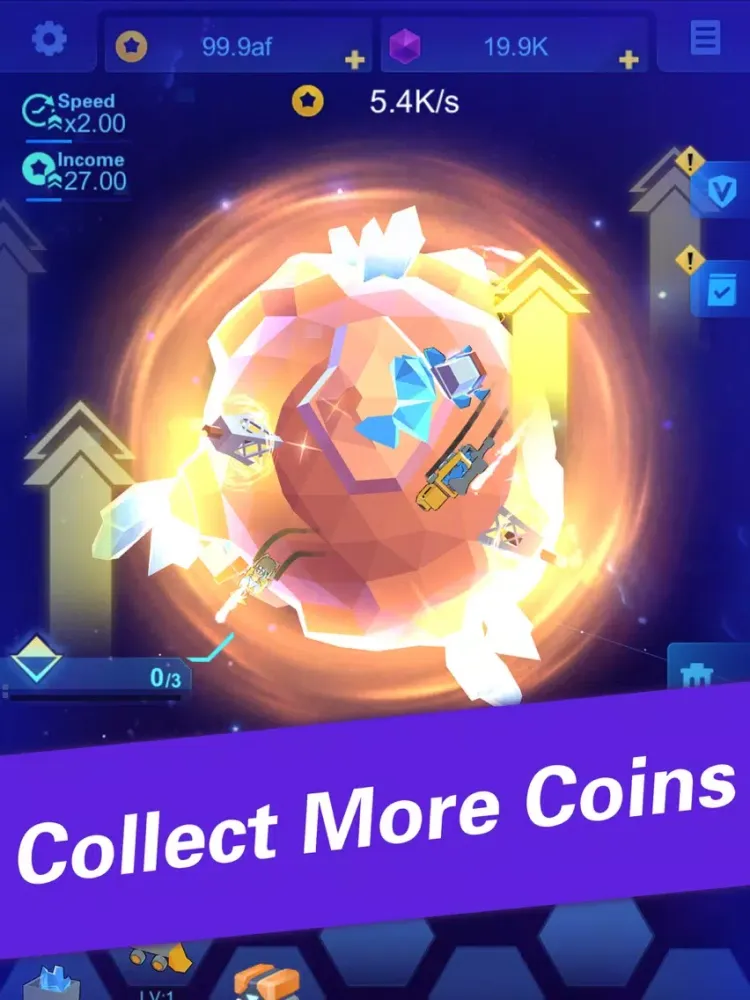 Idle Galaxy Miner iPad  سکرین شاٹس