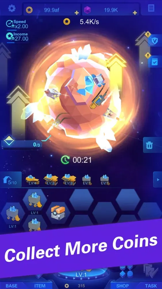 Idle Galaxy Miner سکرین شاٹس