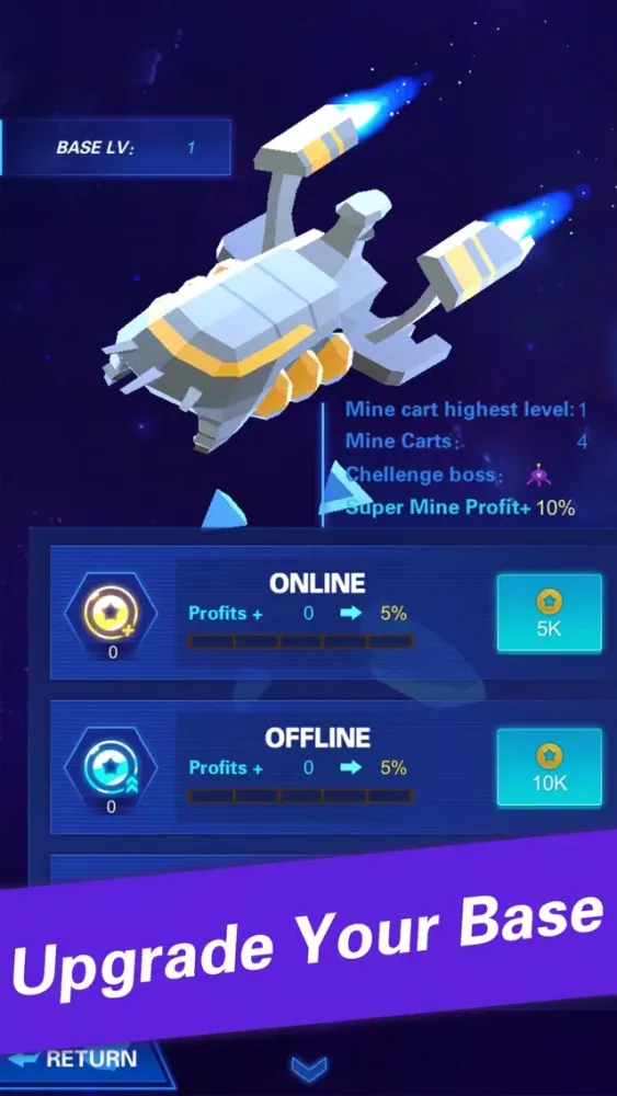 Idle Galaxy Miner سکرین شاٹس