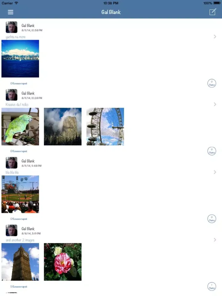 Скриншоты VKlassniki iPad 