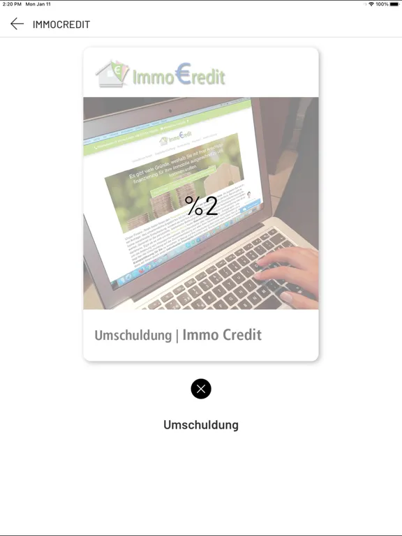 ImmoCredit iPad  Screenshots