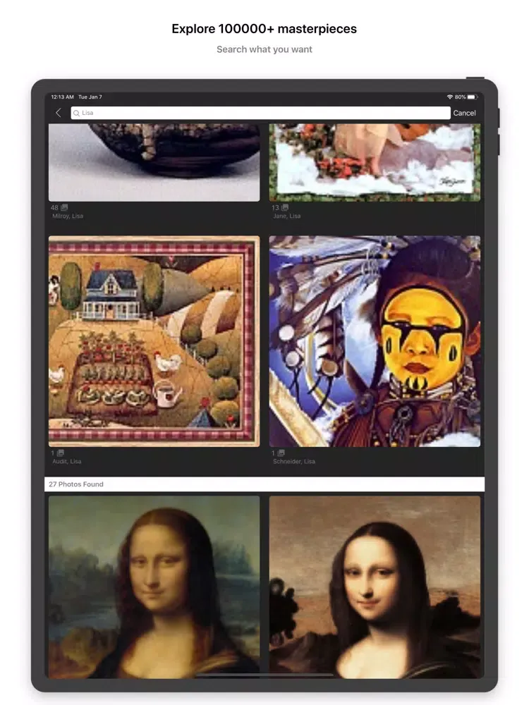 Скриншоты Gallerix - Giant Online Museum iPad 