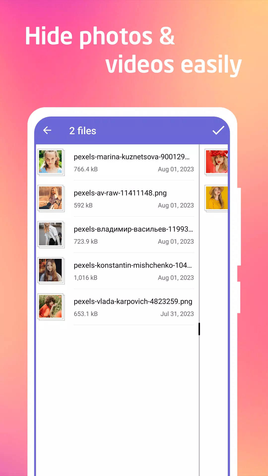 Hide Photo, Video Screenshots