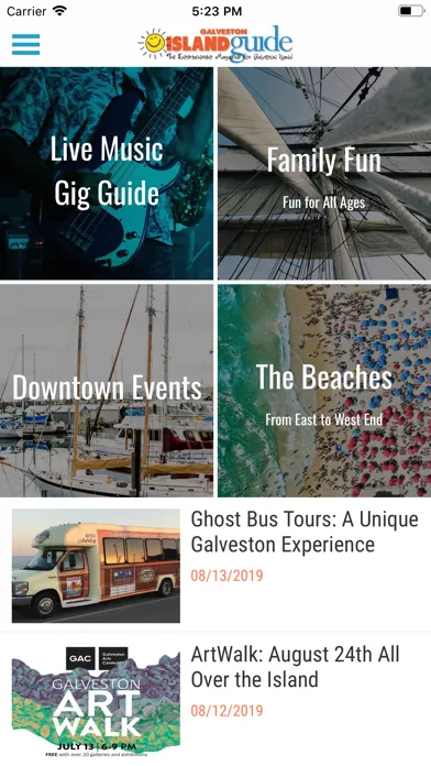 Captures d'écran de Galveston Guide