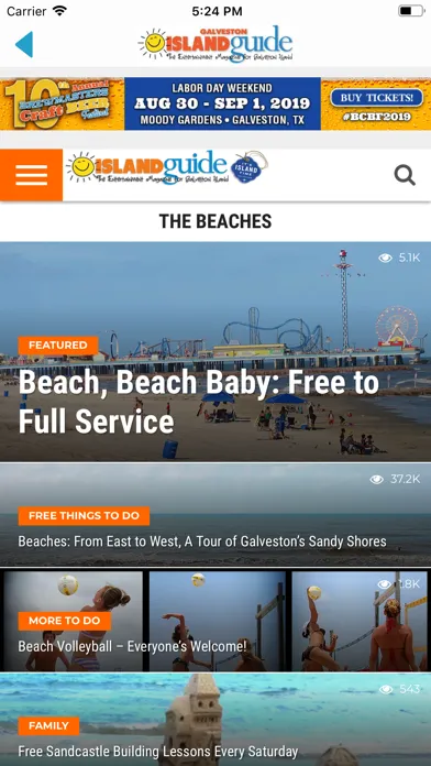 Captures d'écran de Galveston Guide