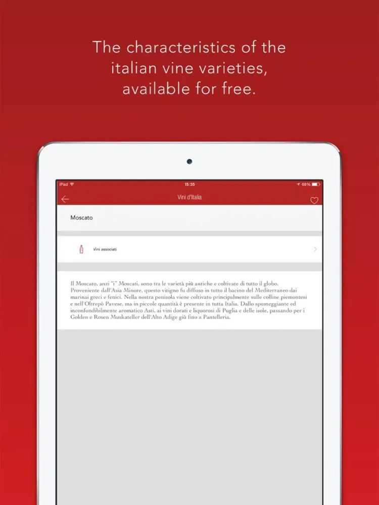 Ảnh chụp màn hình của Italian Wines iPad 