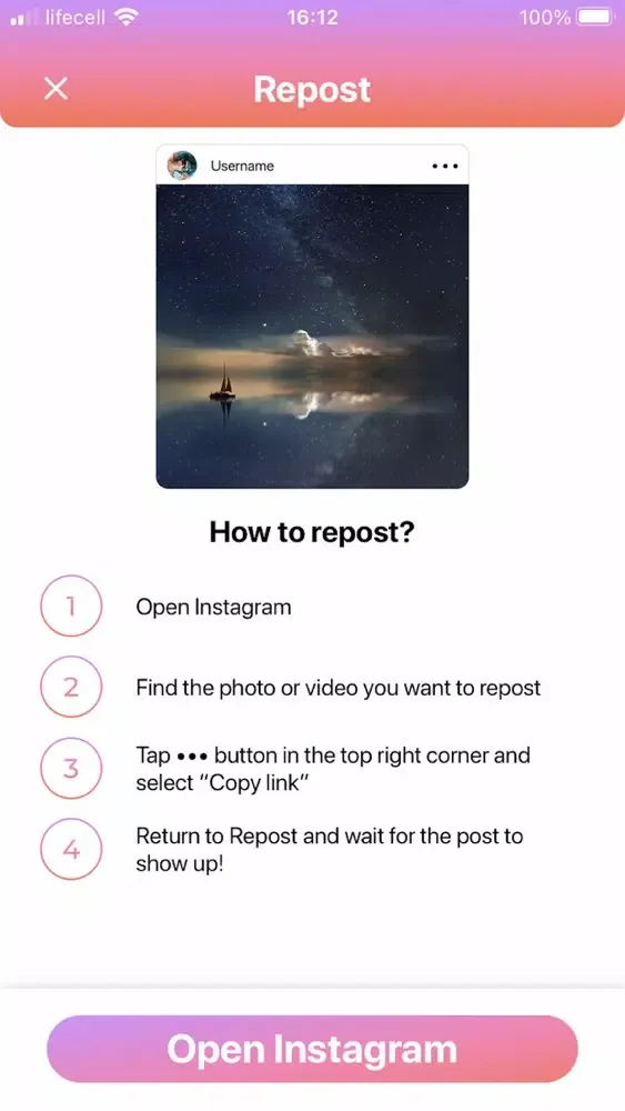 Repost for Instagram Profile स्क्रीनशॉट