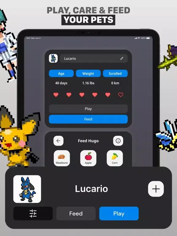 Poké Pets for Dynamic Island iPad  Screenshots