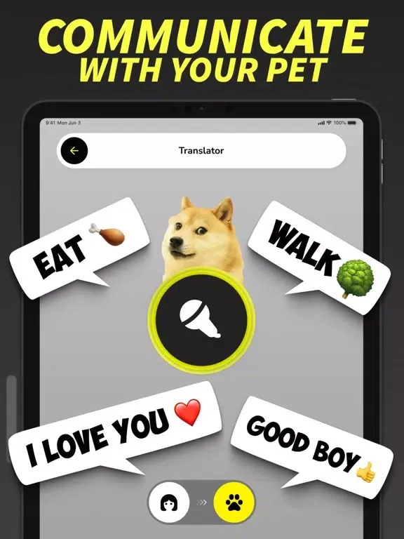 Dog Barking Translator App iPad  Screenshots