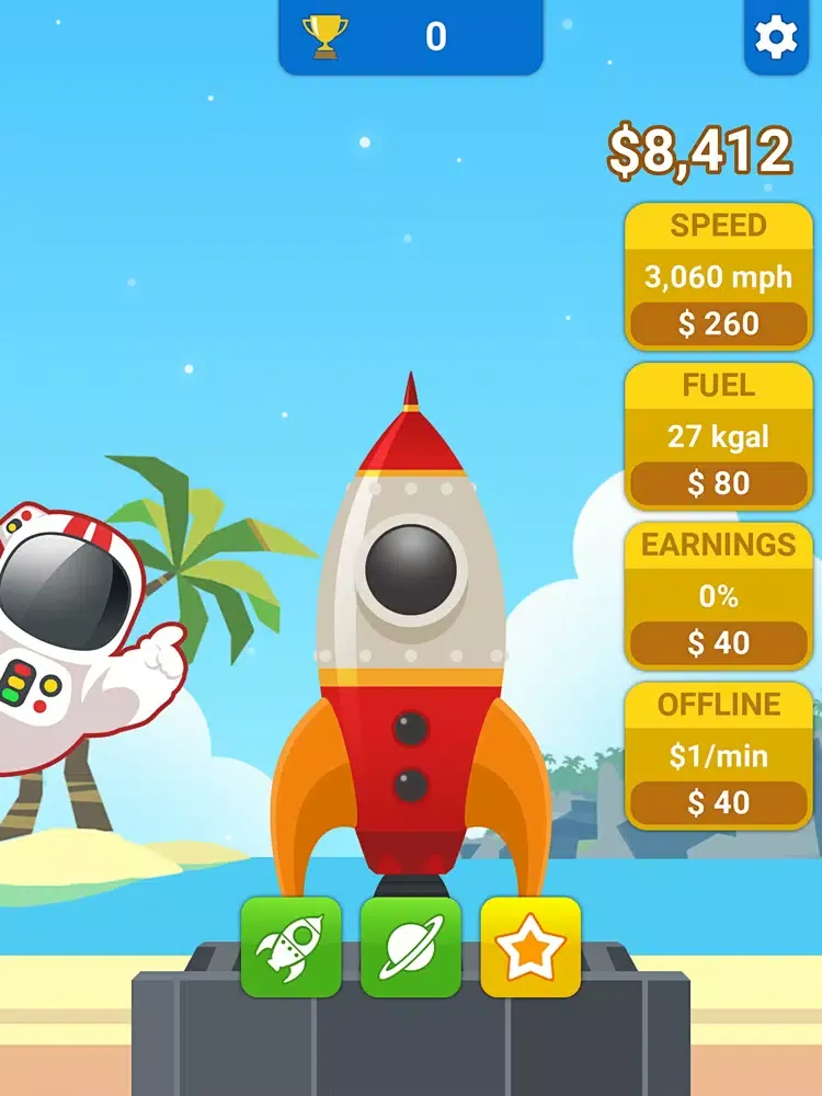 Ảnh chụp màn hình của Idle Rocket Sky iPad 