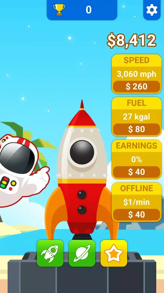 Ảnh chụp màn hình của Idle Rocket Sky