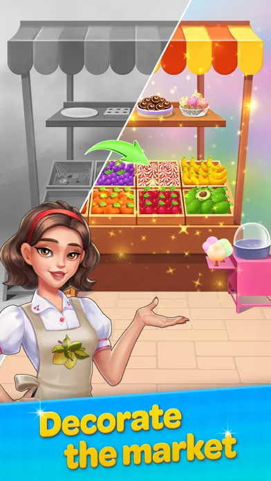 Capturas de tela do Merge Market: Food Town