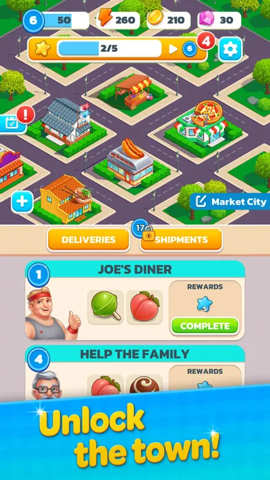 Capturas de tela do Merge Market: Food Town