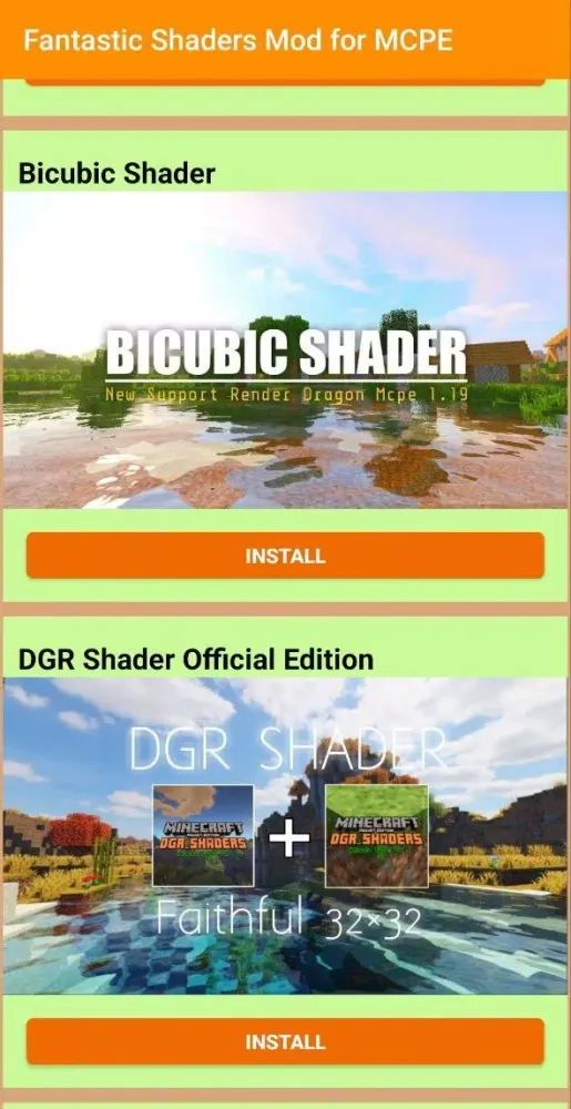 Fantastic Shaders Mod for MCPE سکرین شاٹس