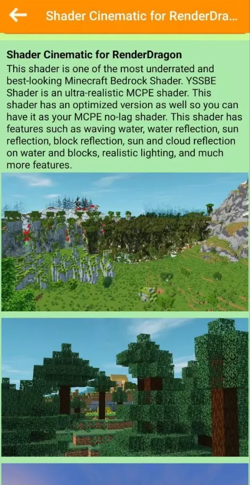 Fantastic Shaders Mod for MCPE سکرین شاٹس