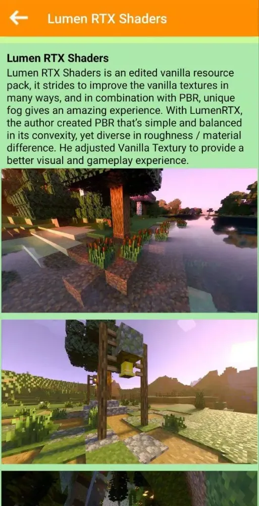 Fantastic Shaders Mod for MCPE سکرین شاٹس