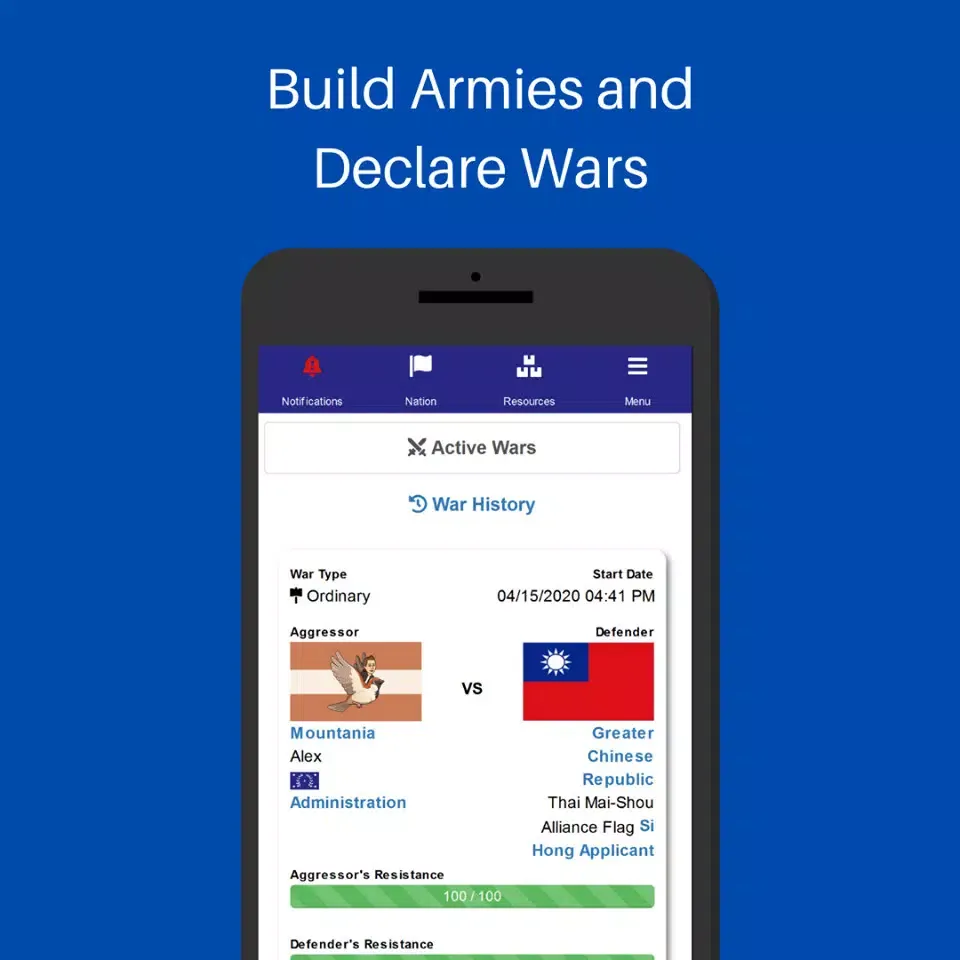 Tangkapan layar Politics and War