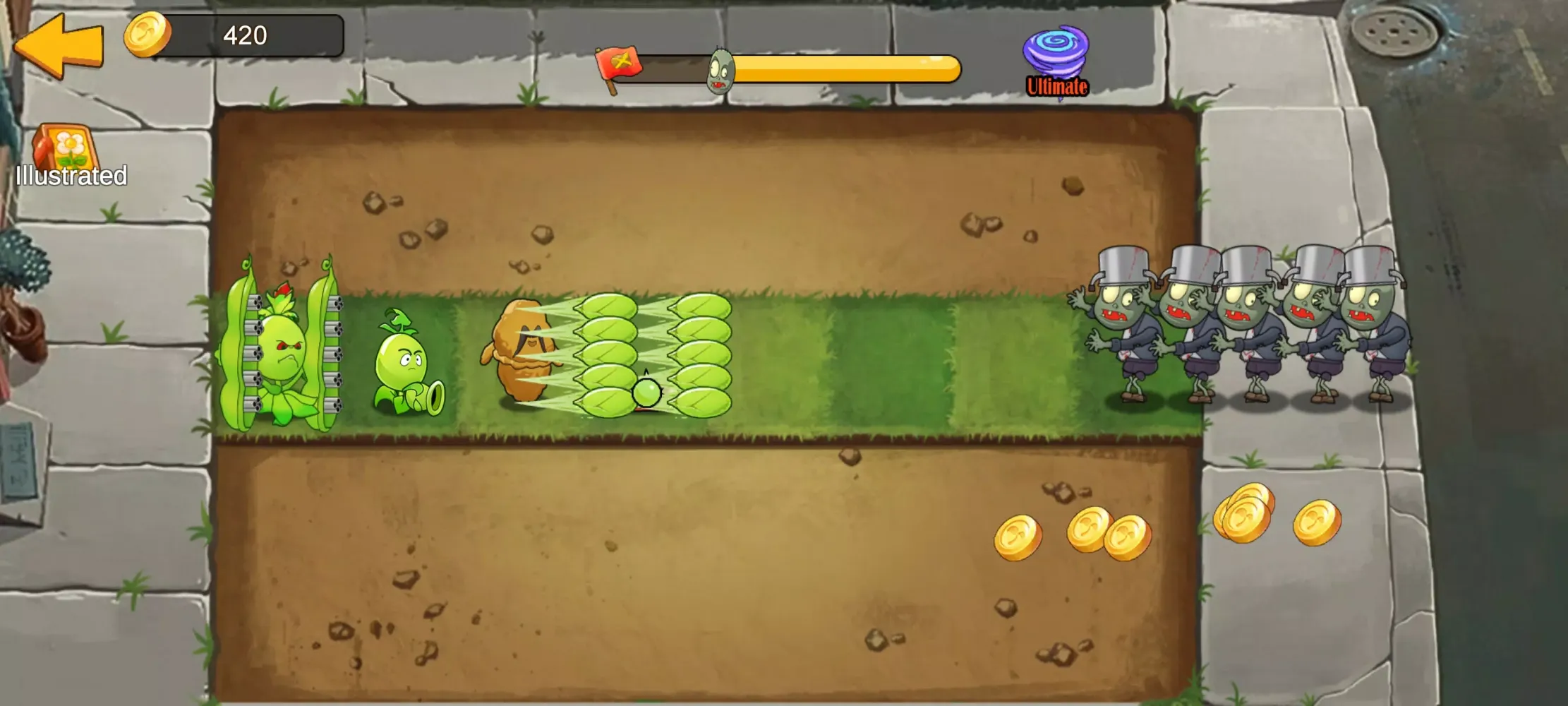 Tangkapan layar Merge Plants – Defense Zombies