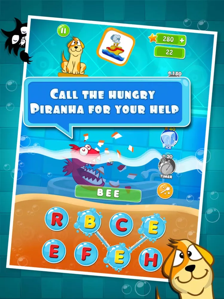 Tangkapan skrin Word Shooter - A fun word puzzle game for kids iPad 