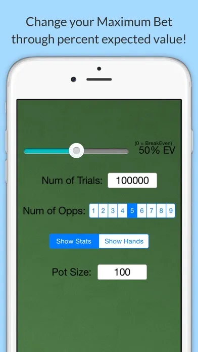 Ảnh chụp màn hình của Max Bet Poker Odds Calculator