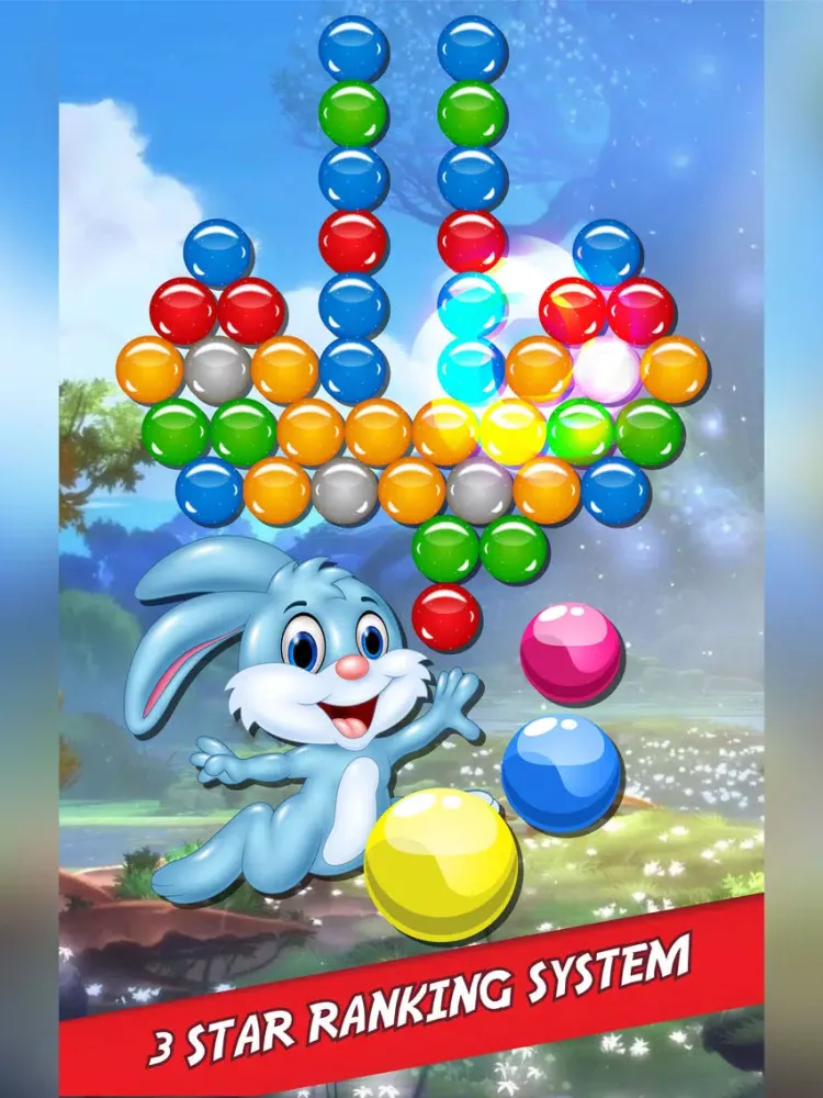 Bubble Shooter Bunny Easter Match 3 Game iPad 应用截图