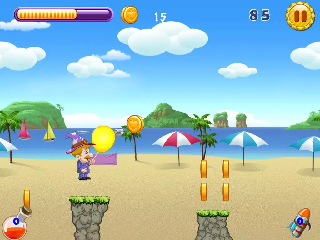 Ảnh chụp màn hình của Helium Jumper : Endless Jumping Arcade Game , the Best Fun fall down Mania ride runner Free Games for kids and boys - a Cool Funny parachute app iPad 