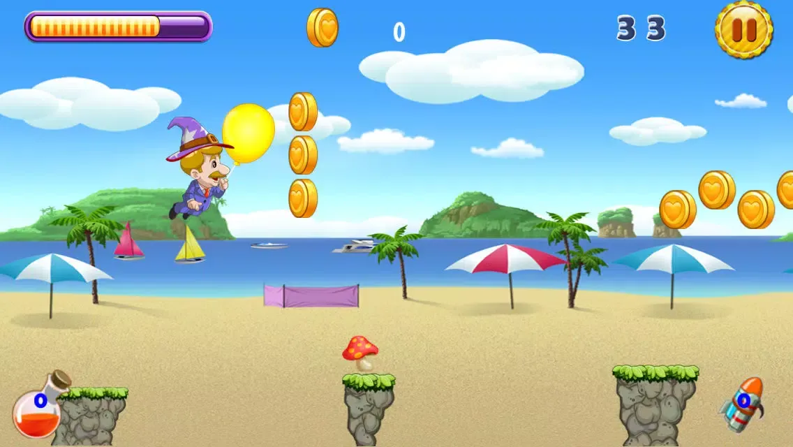 Ảnh chụp màn hình của Helium Jumper : Endless Jumping Arcade Game , the Best Fun fall down Mania ride runner Free Games for kids and boys - a Cool Funny parachute app